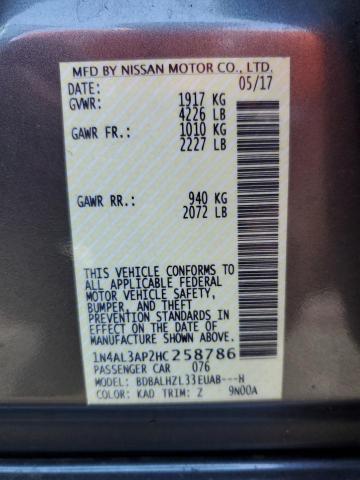 Photo 10 from auction – 2017 NISSAN ALTIMA 2.5 with VIN 1N4AL3AP2HC258786