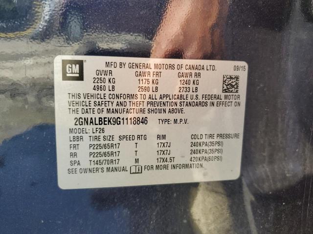 Photo 10 from auction – 2016 CHEVROLET EQUINOX LS with VIN 2GNALBEK9G1118846