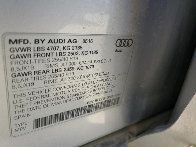 Photo 10 from auction – 2016 AUDI Q3 PREMIUM with VIN WA1BFCFS1GR024034