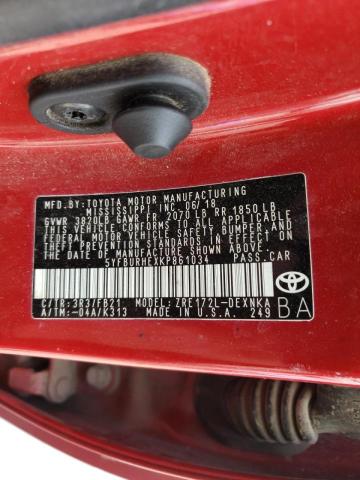 Photo 10 from auction – 2019 TOYOTA COROLLA L with VIN 5YFBURHEXKP861034