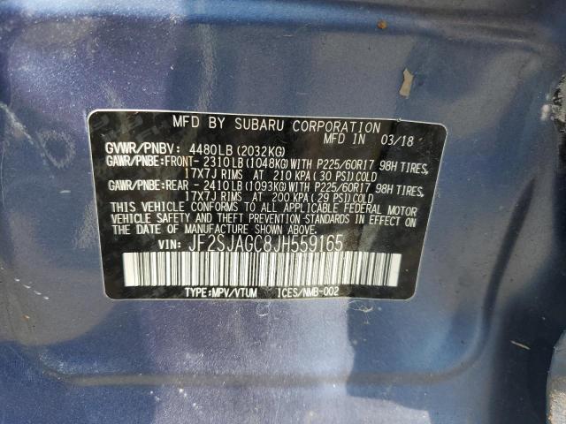 Photo 10 from auction – 2018 SUBARU FORESTER 2 with VIN JF2SJAGC8JH559165