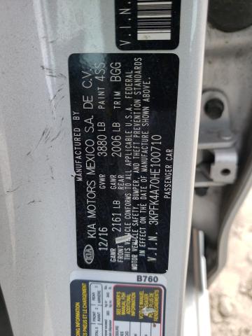 Photo 10 from auction – 2017 KIA FORTE LX with VIN 3KPFK4A70HE100710