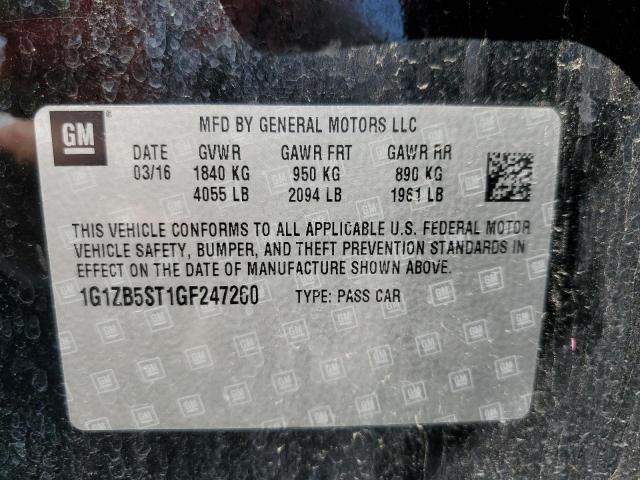 Photo 10 from auction – 2016 CHEVROLET MALIBU LS with VIN 1G1ZB5ST1GF247260