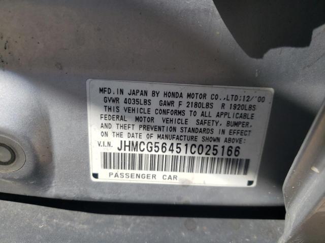 Photo 10 from auction – 2001 HONDA ACCORD LX with VIN JHMCG56451C025166