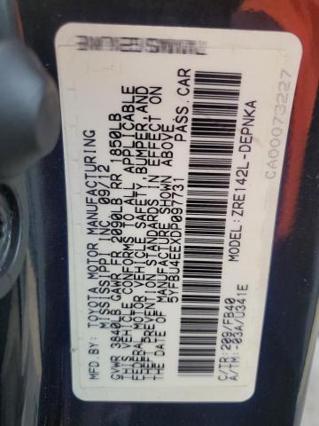 Photo 10 from auction – 2013 TOYOTA COROLLA BA with VIN 5YFBU4EEXDP097731