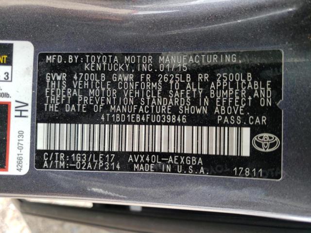 Photo 10 from auction – 2015 TOYOTA AVALON HYB with VIN 4T1BD1EB4FU039846