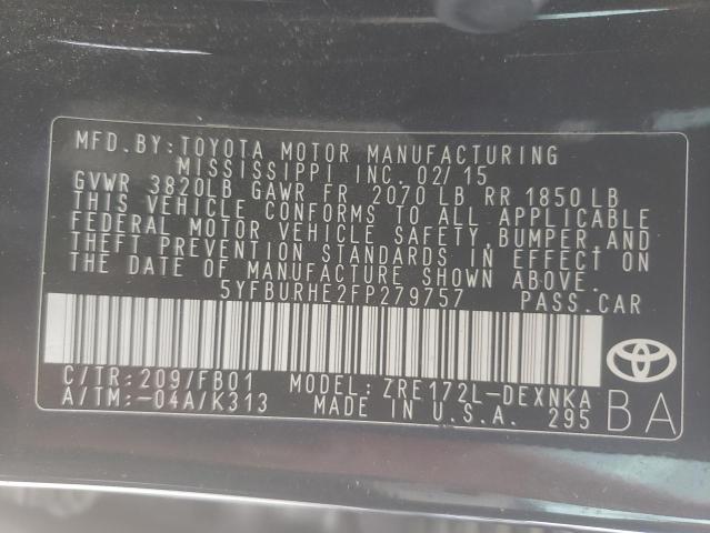 Photo 10 from auction – 2015 TOYOTA COROLLA L with VIN 5YFBURHE2FP279757