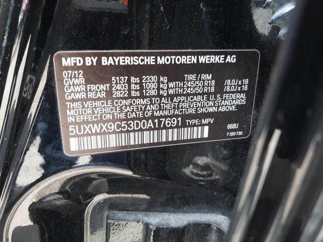 Photo 10 from auction – 2013 BMW X3 XDRIVE2 with VIN 5UXWX9C53D0A17691