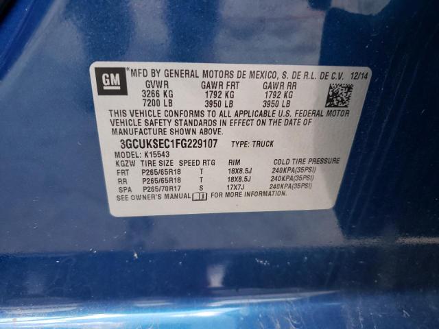 Photo 10 from auction – 2015 CHEVROLET SILVERADO with VIN 3GCUKSEC1FG229107