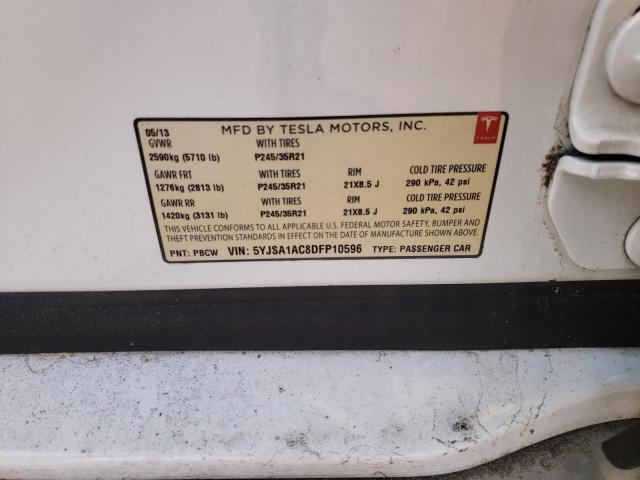 Photo 10 from auction – 2013 TESLA MODEL S with VIN 5YJSA1AC8DFP10596