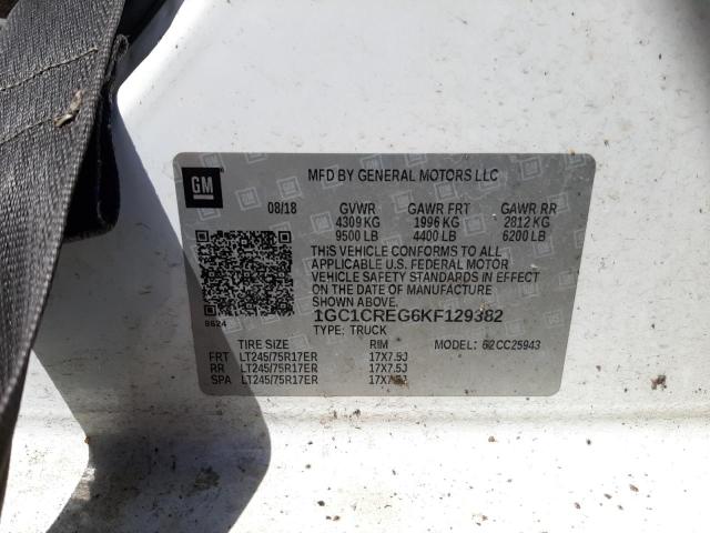 Photo 10 from auction – 2019 CHEVROLET SILVERADO with VIN 1GC1CREG6KF129382