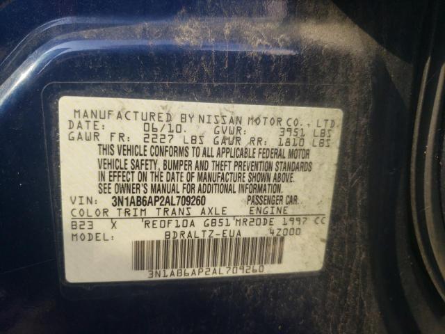 Photo 10 from auction – 2010 NISSAN SENTRA 2.0 with VIN 3N1AB6AP2AL709260
