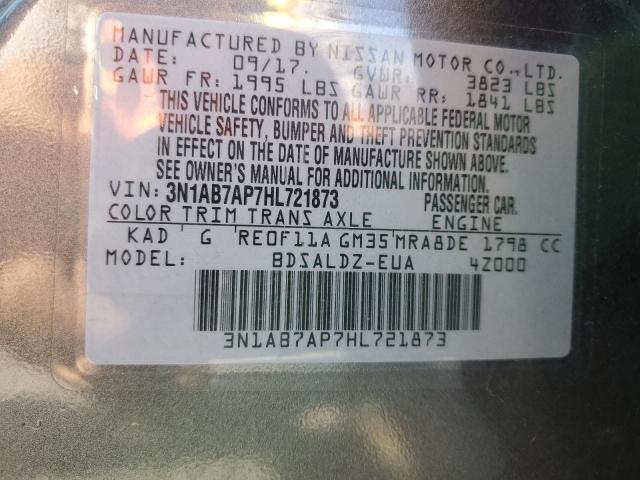 Photo 10 from auction – 2017 NISSAN SENTRA S with VIN 3N1AB7AP7HL721873