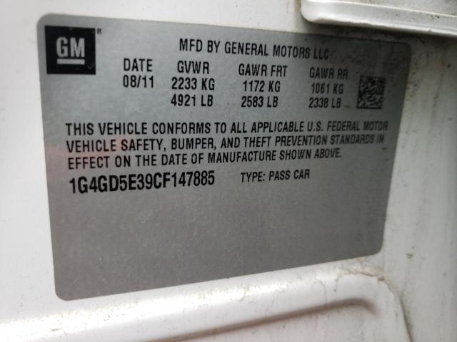 Photo 10 from auction – 2012 BUICK LACROSSE P with VIN 1G4GD5E39CF147885
