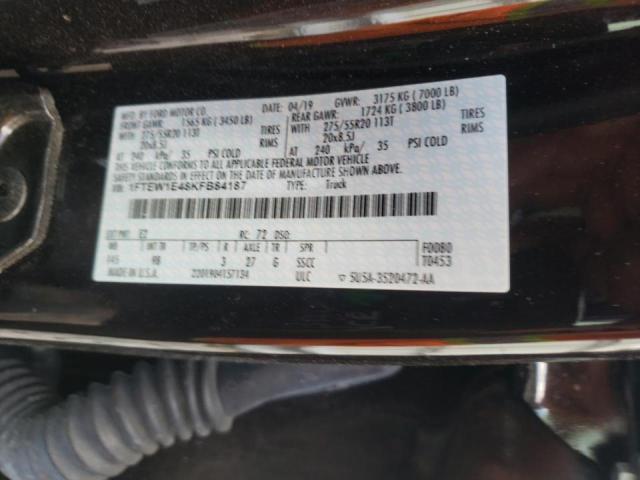 Photo 10 from auction – 2019 FORD F150 SUPER with VIN 1FTEW1E48KFB84187