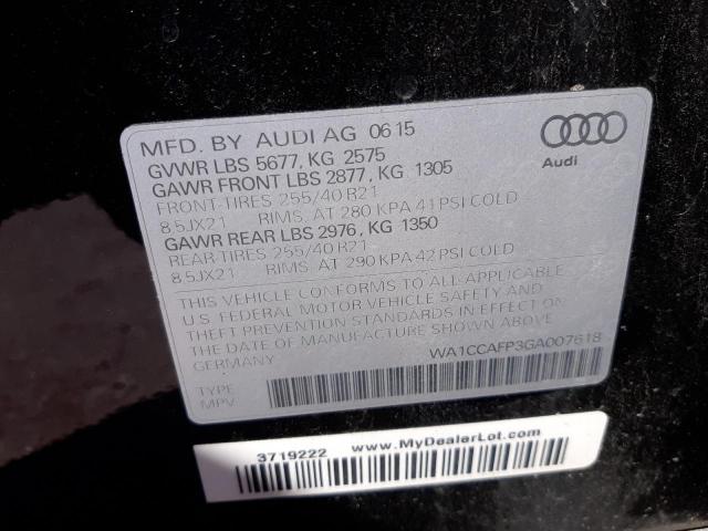 Photo 10 from auction – 2016 AUDI SQ5 PREMIU with VIN WA1CCAFP3GA007618