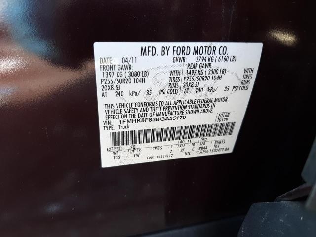Photo 10 from auction – 2011 FORD EXPLORER L with VIN 1FMHK8F83BGA55170