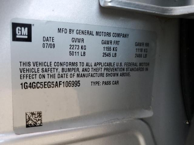 Photo 10 from auction – 2010 BUICK LACROSSE C with VIN 1G4GC5EG5AF106995