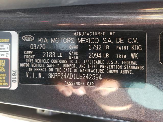 Photo 10 from auction – 2020 KIA FORTE FE with VIN 3KPF24AD1LE242594