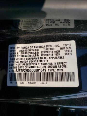 Photo 10 from auction – 2013 HONDA CROSSTOUR with VIN 5J6TF2H55DL001649