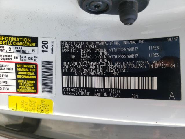 Photo 10 from auction – 2017 TOYOTA SIENNA XLE with VIN 5TDYZ3DC2HS869142