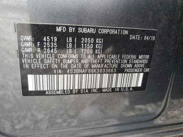 Photo 10 from auction – 2019 SUBARU LEGACY 2.5 with VIN 4S3BNAF66K3033663