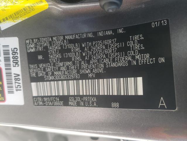 Foto 10 de la subasta – 2013 TOYOTA SIENNA LE con VIN 5TDKK3DC8DS329783