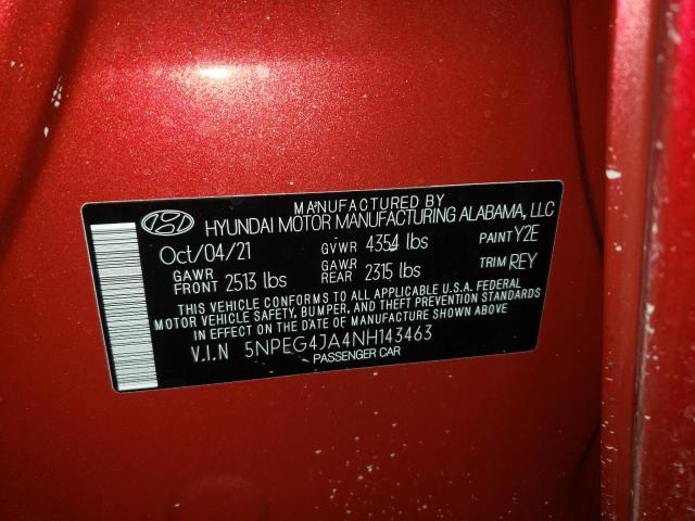 Photo 10 from auction – 2022 HYUNDAI SONATA SE with VIN 5NPEG4JA4NH143463
