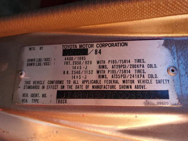 Photo 10 from auction – 1985 TOYOTA PICKUP 1/2 with VIN JT4RN55D7F0085770