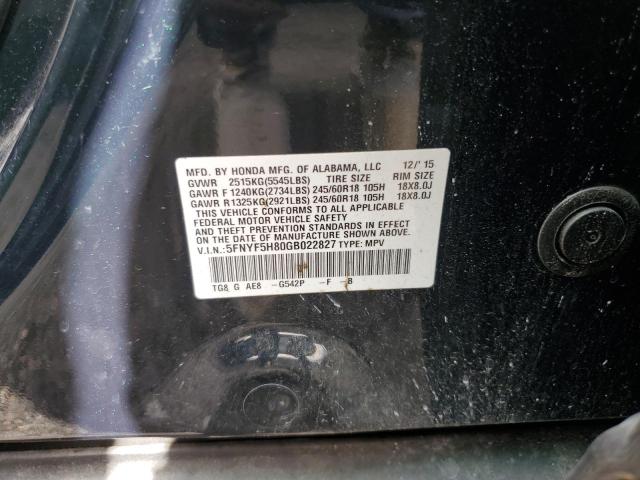 Photo 10 from auction – 2016 HONDA PILOT EXL with VIN 5FNYF5H80GB022827