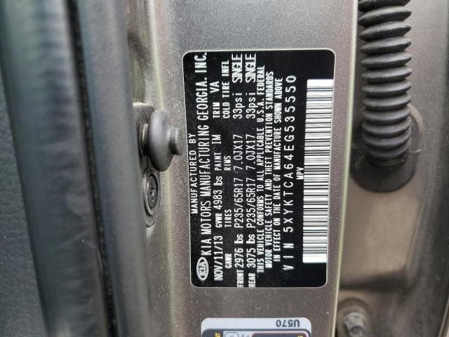 Photo 10 from auction – 2014 KIA SORENTO LX with VIN 5XYKTCA64EG535550