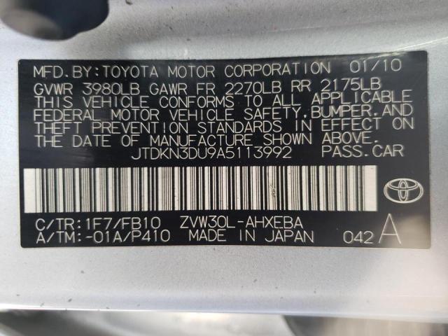 Photo 10 from auction – 2010 TOYOTA PRIUS with VIN JTDKN3DU9A5113992