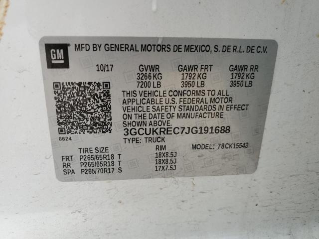 Photo 10 from auction – 2018 CHEVROLET SILVERADO with VIN 3GCUKREC7JG191688