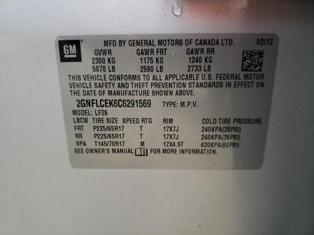 Photo 10 from auction – 2012 CHEVROLET EQUINOX LS with VIN 2GNFLCEK6C6291569