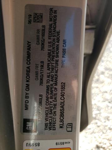 Photo 10 from auction – 2020 CHEVROLET SPARK LS with VIN KL8CB6SA0LC401852