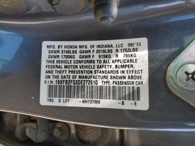 Photo 10 from auction – 2013 HONDA CIVIC LX with VIN 19XFB2F53DE272610