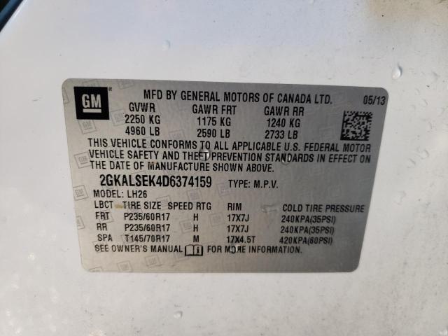 Photo 10 from auction – 2013 GMC TERRAIN SL with VIN 2GKALSEK4D6374159
