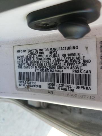 Photo 10 from auction – 2003 TOYOTA MATRIX with VIN 2T1KR32E73C086894