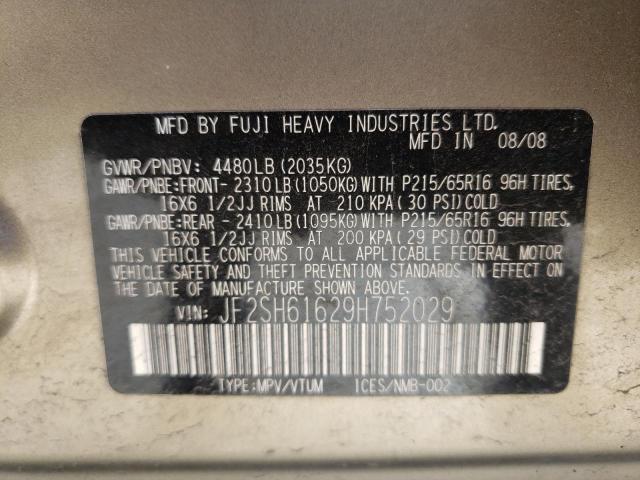 Photo 10 from auction – 2009 SUBARU FORESTER 2 with VIN JF2SH61629H752029