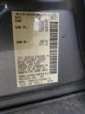Photo 10 from auction – 2017 NISSAN ALTIMA 2.5 with VIN 1N4AL3AP4HC489432