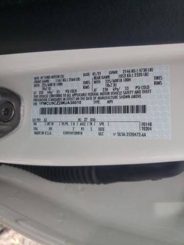 Photo 10 from auction – 2021 FORD ESCAPE SEL with VIN 1FMCU9CZ2MUA36010