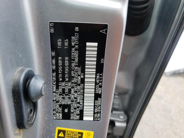 Photo 10 from auction – 2015 TOYOTA HIGHLANDER with VIN 5TDJKRFH3FS181150