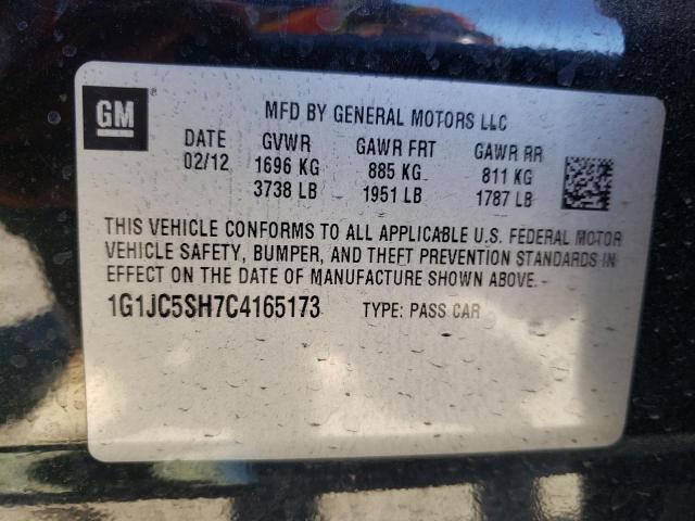 Photo 10 from auction – 2012 CHEVROLET SONIC LT with VIN 1G1JC5SH7C4165173
