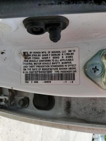 Photo 10 from auction – 2014 HONDA CIVIC EX with VIN 19XFB2F84EE073092