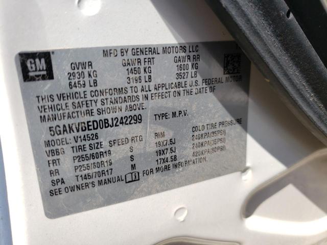 Photo 10 from auction – 2011 BUICK ENCLAVE CX with VIN 5GAKVBED0BJ242299