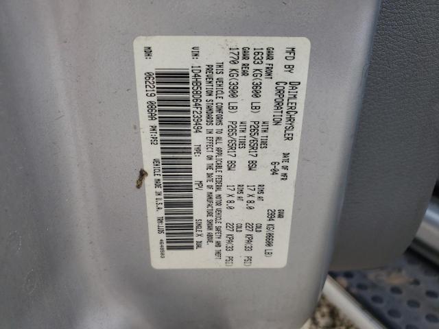 Photo 10 from auction – 2004 DODGE DURANGO LI with VIN 1D4HB58D64F239494