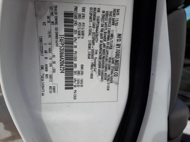 Photo 10 from auction – 2006 FORD TAURUS SE with VIN 1FAFP53U66A206224