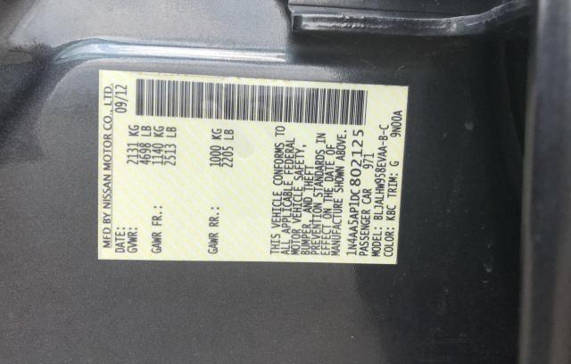 Photo 10 from auction – 2013 NISSAN MAXIMA S with VIN 1N4AA5AP1DC802125
