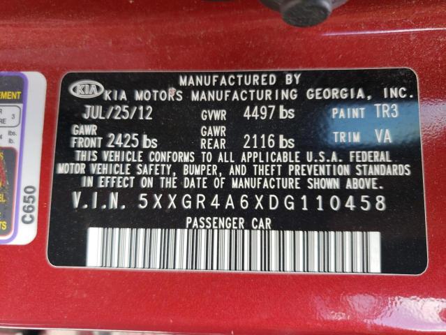 Photo 10 from auction – 2013 KIA OPTIMA SX with VIN 5XXGR4A6XDG110458