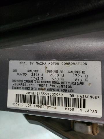 Foto 10 de la subasta – 2005 MAZDA 3 HATCHBAC con VIN JM1BK343551305939